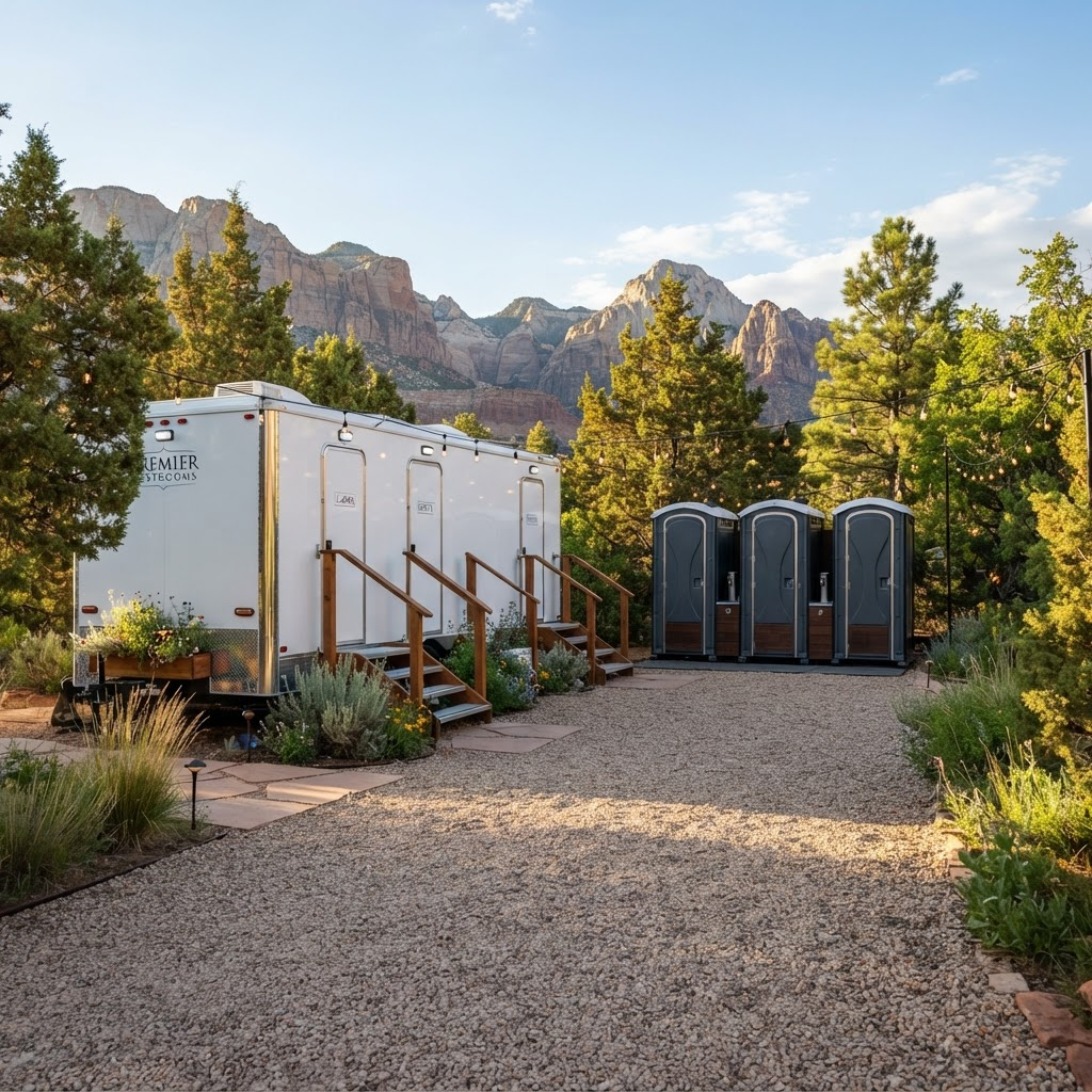 Luxury restroom options for outdoor weddings and events