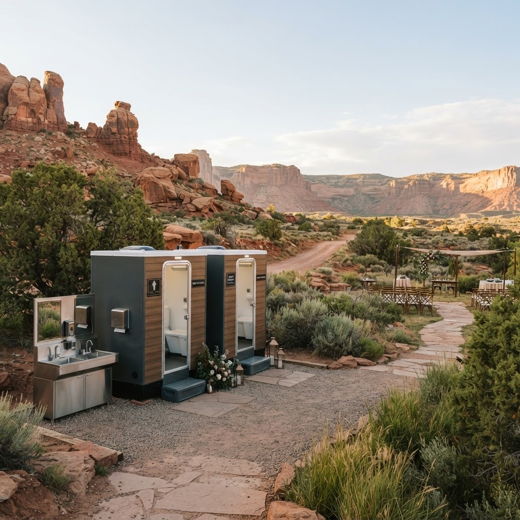 Clean portable restrooms delivered to a Utah outdoor event